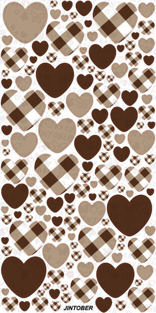 [Simple Hearts] Brown Gingham $3.00 USD