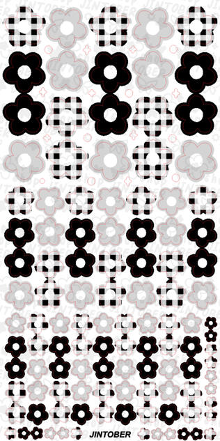 [Simple Flowers] Black Gingham $3.00 USD