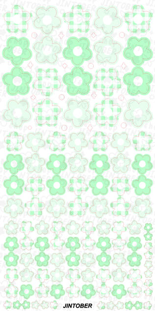 [Simple Flowers] Green Gingham $3.00 USD