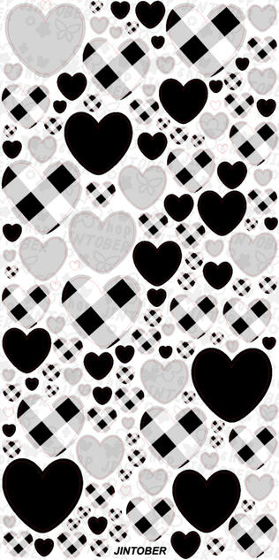 [Simple Hearts] Black Gingham $3.00 USD