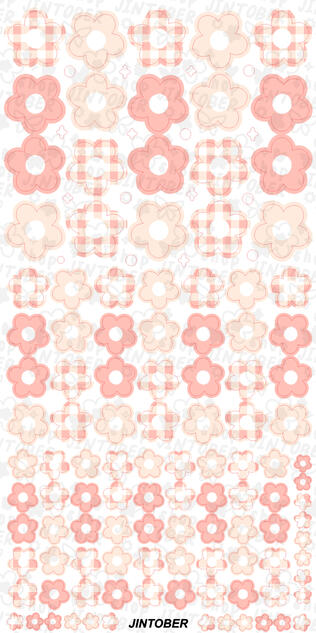 [Simple Flowers] Peach Gingham $3.00 USD