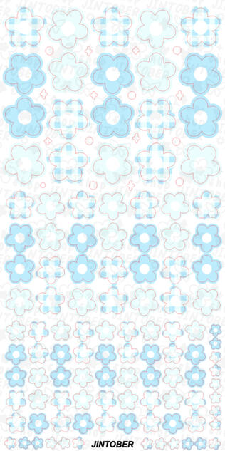 [Simple Flowers] Blue Gingham $3.00 USD